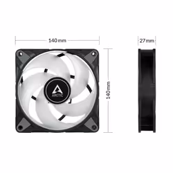 ARCTIC P14 PWM PST A-RGB 0dB Case per computer Ventilatore 14 cm Nero 1 pz - Vista aggiuntiva 4