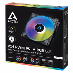 ARCTIC P14 PWM PST A-RGB 0dB Case per computer Ventilatore 14 cm Nero 1 pz - Vista aggiuntiva 5