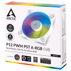 ARCTIC P12 PWM PST A-RGB 0dB Case per computer Ventilatore 12 cm Bianco 1 pz - Vista aggiuntiva 4
