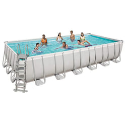 Piscina fuori terra da giardino 732x366x132 cm con pompa e scaletta