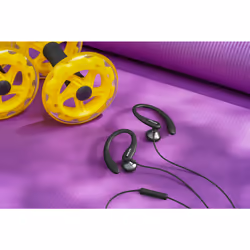 Philips TAA1105BK/00 Cuffie con Filo per Fitness e Sport, Microfono, IPX2 Resistenti al Sudore, Supporti per l'orecchio Flessibili, Vestibilità Sicura, Pulsanti Integrati, Auricolari con Filo, Nero - Vista aggiuntiva 6