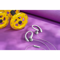 Philips TAA1105WT/00 Cuffie con Filo per Fitness e Sport, Microfono, IPX2 Resistenti al Sudore, Supporti per l'orecchio Flessibili, Vestibilità Sicura, Pulsanti Integrati, Auricolari con Filo, Bianco - Vista aggiuntiva 6