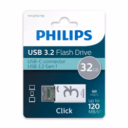 Philips Click unità flash USB 32 GB USB tipo-C 3.2 Gen 1 (3.1 Gen 1) Trasparente, Bianco - Vista aggiuntiva 5