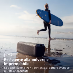 Philips TAS4807B Wireless speaker sport, Altoparlante portatile, Bluetooth Multipoint, IP67, Fino a 12 ore, (Nero) - Vista aggiuntiva 4