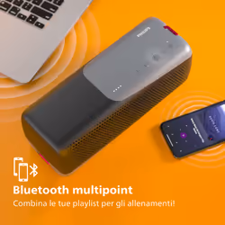 Philips TAS4807W Wireless speaker sport, Altoparlante portatile, Bluetooth Multipoint, IP67, Fino a 12 ore, (Bianco) - Vista aggiuntiva 5