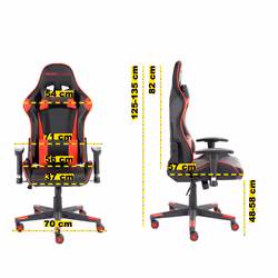 Momo Design MD-GC005A-KR sedia per videogioco Poltrona per gaming Seduta imbottita Nero, Rosso - Vista aggiuntiva 7
