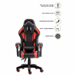 Acer SPORTY-GC1600 Sedia da gaming per PC Seduta imbottita Nero, Rosso