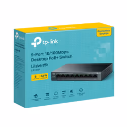 TP-Link LiteWave LS109P switch di rete Non gestito Fast Ethernet (10/100) Supporto Power over Ethernet (PoE) Nero - Vista aggiuntiva 4