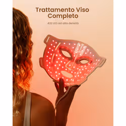 Renpho Artemis Blush E100B-1, Maschera Viso LED in Silicone Morbido, 4 Modalità di Luce, 432 LED e Copertura Mento - Vista aggiuntiva 2