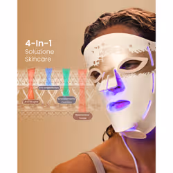 Renpho Artemis Blush E100B-1, Maschera Viso LED in Silicone Morbido, 4 Modalità di Luce, 432 LED e Copertura Mento - Vista aggiuntiva 5