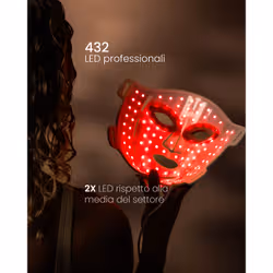Renpho Artemis Blush E100B-1, Maschera Viso LED in Silicone Morbido, 4 Modalità di Luce, 432 LED e Copertura Mento - Vista aggiuntiva 6