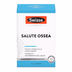 Swisse Salute Ossea è un integratore che contiene Vitamina D, Vitamina K e Calcio che contribuisce a mantenere ossa robuste,  ...