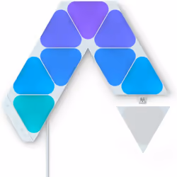 Nanoleaf Shapes Mini triangles Starter Kit - 9 mini triangoli luminosi Nanoleaf Shapes Mini triangles, con un design a pannel ...