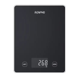 Renpho Calibra 1L Nero Superficie piana Rettangolo Bilancia da cucina elettronica