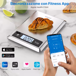 Renpho Calibra 1, Bilancia Smart da Cucina con Connessione Bluetooth, Analisi Nutrizionale e Contacalorie, Portata 5 kg - Vista aggiuntiva 3