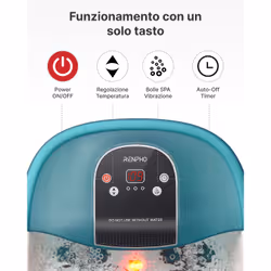 Renpho R-X002 Idromassaggiatore Plantare, Foot Spa con Riscaldamento Acqua, 22 Rulli Massaggianti, 3 Modalità e Kit Pedicure Incluso - Vista aggiuntiva 5