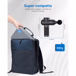 Renpho Active+ R-C003, Pistola Massaggiante Sportiva a Percussione, 5 Testine Intercambiabili, 5 Velocità e Design Antiscivolo - Vista aggiuntiva 2