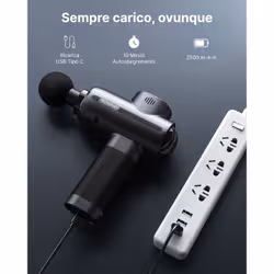Renpho Active+ R-C003, Pistola Massaggiante Sportiva a Percussione, 5 Testine Intercambiabili, 5 Velocità e Design Antiscivolo - Vista aggiuntiva 3