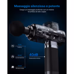 Renpho Active+ R-C003, Pistola Massaggiante Sportiva a Percussione, 5 Testine Intercambiabili, 5 Velocità e Design Antiscivolo - Vista aggiuntiva 4