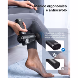 Renpho Active+ R-C003, Pistola Massaggiante Sportiva a Percussione, 5 Testine Intercambiabili, 5 Velocità e Design Antiscivolo - Vista aggiuntiva 7