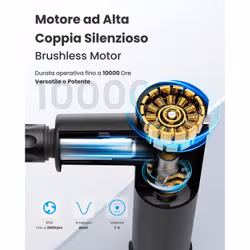 Renpho Extend Massage Gun R-C004, Pistola Massaggiante con Manico di Estensione Rimovibile, 4 Testine e 4 Velocità - Vista aggiuntiva 3