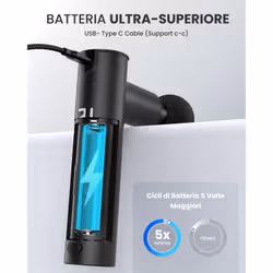 Renpho Extend Massage Gun R-C004, Pistola Massaggiante con Manico di Estensione Rimovibile, 4 Testine e 4 Velocità - Vista aggiuntiva 5