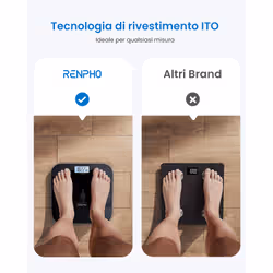 Renpho Elis Solar 2, Bilancia Smart pesapersone Bluetooth ad Energia Solare con Superficie ITO, 13 Metriche Corporee e App Integrata - Vista aggiuntiva 3