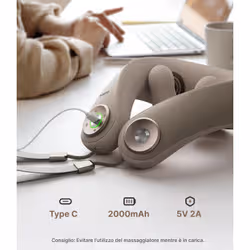 Renpho U-Neck Mini, Massaggiatore Cervicale con Massaggio Profondo, Calore Intelligente e Ricarica USB-C - Vista aggiuntiva 5