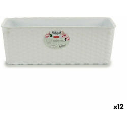 Stefanplast - Vaso da fiori white plastica 39 x 13,5 x 15 cm (12 pezzi)