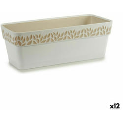 Stefanplast - Fioriera autoinnaffiante cloe bianco plastica 49,5 x 17 x 19 cm (12 pezzi)