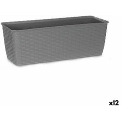Stefanplast - Vaso da fiori plastica grigia 15,5 x 13,5 x 39 cm (12 pezzi)