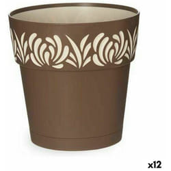Stefanplast - Vaso autoinnaffiante gaia marrone plastica 19 x 19 x 19 cm (12 pezzi)