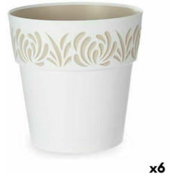 Stefanplast - Vaso autoinnaffiante gaia bianco plastica 29 x 29 x 29 cm (6 pezzi)