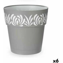 Stefanplast - Vaso autoinnaffiante gaia grigio plastica 29 x 29 x 29 x 29 cm (6 pezzi)