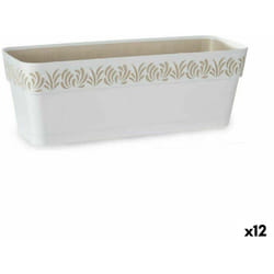 Stefanplast - Fioriera autoinnaffiante gaia bianco plastica 49,5 x 17 x 19 cm (12 pezzi)
