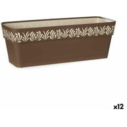Stefanplast - Fioriera autoinnaffiante gaia marrone plastica 18 x 17 x 49,5 cm (12 pezzi)