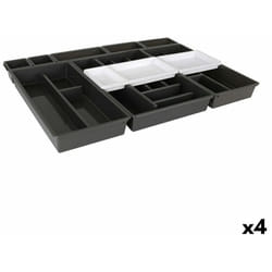 Tontarelli - Organizzatore di posate bella nero 10 pezzi 70 x 49,2 x 6,7 cm (4 pezzi)