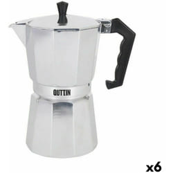 Quttin - Caffettiera italiana 9 tazze in alluminio (6 pezzi)