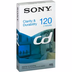 Sony E120CD, Videocassetta, 120 min, 58,1 kA/m, 160 mT, 90%, 17 µm
