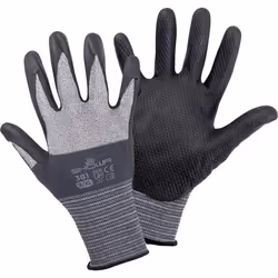 Showa 4704 XL, Guanti da officina, Nero, Grigio, XL, Nitrile, Spandex