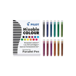 Pilot Parallel Pen Nero, Blu, Marrone, Verde, Verde chiaro, Blu marino, Arancione, Rosa, Viola, Rosso, Turchese, Giallo 12 pz