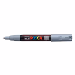 POSCA PC-1M, Grigio, Nero, Grigio, 1 colori, Extra sottile, Tipo di punta, Rotondo