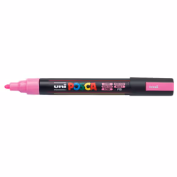 POSCA PC-5M Rosa fluorescente, Rosa, Multicolore, Fluorescent Pink, 1 colori, Medio, Inchiostro a base di acqua