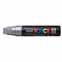 POSCA PC-17K Argento, Argento, Multicolore, 1 colori, Extra grassetto, Inchiostro a base di acqua, Punta smussata