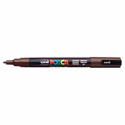 POSCA PC-3M Marrone scuro, Marrone, Multicolore, Dark brown, 1 colori, Fine, Inchiostro a base di acqua