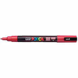 POSCA PC-3M Rosso scuro, Rosso, Multicolore, Dark red, 1 colori, Fine, Inchiostro a base di acqua
