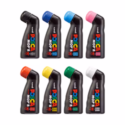 POSCA PCM-22, Nero, Blu, Verde, Azzurro, Rosa, Rosso, Bianco, Giallo, Multicolore, 8 colori, Extra grassetto, Inchiostro a ba ...