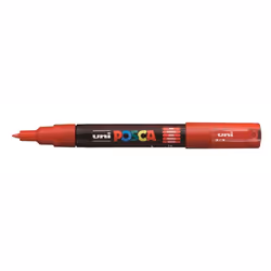 POSCA PC-1MC Rosso, Rosso, Multicolore, 1 colori, Extra sottile, Inchiostro a base di acqua, Tipo di punta
