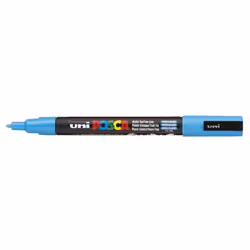 POSCA uni PC-3M, 1 pz, Blu, Tipo di punta, Nero, Blu, Plastica, Polipropilene (PP), 0,9 mm