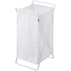 Cesto per biancheria pieghevole bianco - a 64 cm